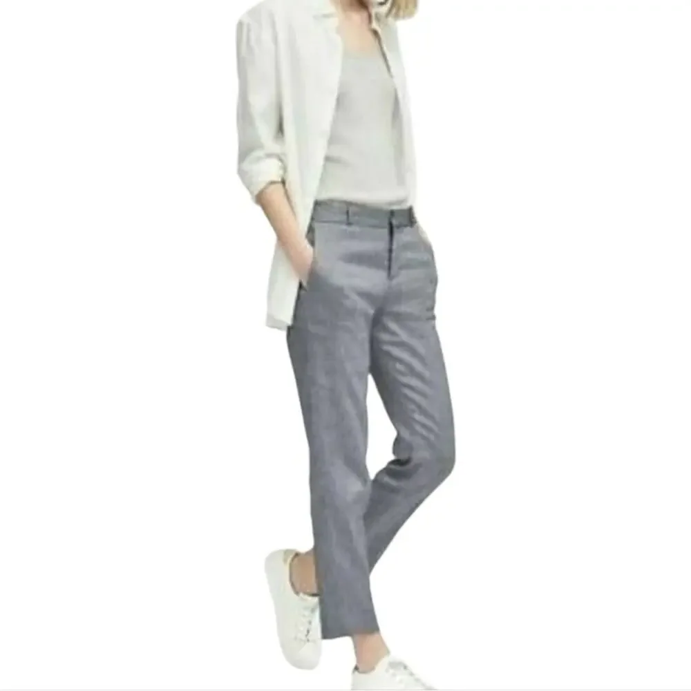 Banana Republic Avery pin striped linen straight leg pants size 2S new!!!